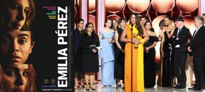 Karla Sofía Gascón wins Best Motion Picture – Musical or Comedy for “Emilia Pérez” during the 82nd Annual Golden Globes held at The Beverly Hilton on January 05, 2025 in Beverly Hills, California.