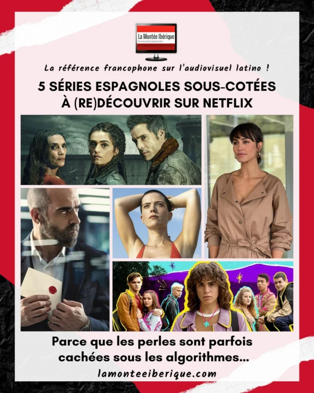 📣 Pour les 10 ans de Netflix en Espagne, on a eu envie de faire un choix à contre-courant.

Pas de top ultra-populaire ici, mais  5 coups de cœur sous-cotés.
Des séries espagnoles qui méritaient mieux, qui ont été oubliées trop vite ou qu’on n’a pas assez mises en lumière.

🎬 Entre thriller, drame intime, dystopie ou teen fiction magique, ces pépites vous feront peut-être découvrir une autre facette du catalogue espagnol de Netflix.

Swipez ➡ pour les découvrir.

💬 Et vous, quelle série espagnole vous semble trop ignorée sur la plateforme ?
📌 Enregistrez ce post si vous manquez d’idées pour votre prochaine soirée 📺
❤️ Et abonnez-vous à @lamonteeiberique pour encore plus de sélections série, dossiers et interviews 🎥

#NetflixEspagne #SériesEspagnoles #SériesSousCotées #SériesÀVoir #NetflixTips #CultureLatine #LaMontéeIbérique #CoupDeCœurSérie #RecommandationSérie #Netflix